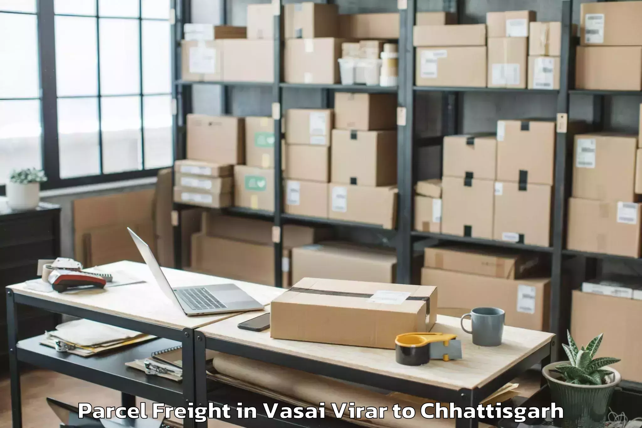 Leading Vasai Virar to Pithora Parcel Freight Provider